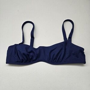 SKIMS Women‎ Swimwear Large Blue Top Unlined Wireless Strap Adjustable